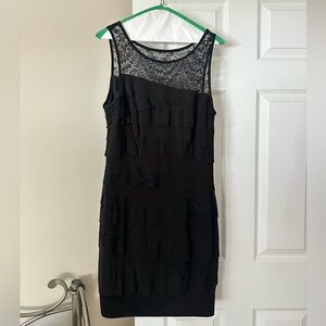 Nine West Layered Lace Top Cocktail Dress